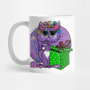 Purple Princess Kitty with Eye Catching Gift Mug